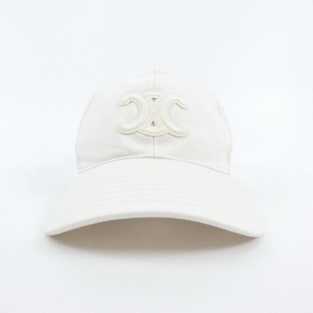 Celine Triomphe Baseball Cap Hat White M- Free Gift With Purchase - Picture 5 of 7